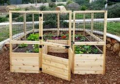 Garden In A Box Cedar Raised Bed With Deer Fence, 8' X 8' -Gardeners 8595875 06V tif