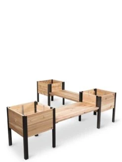 Elevated Cedar Planter Bench Kit, Natural, 90" -Gardeners 8597992 10056 tif
