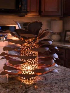 Desert Steel Pine Cone Luminary 9 Desert Steel Pine Cone Luminary -Gardeners 8599563 03V tif