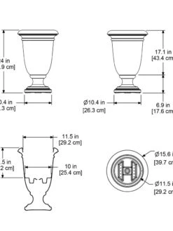 Ellington Self-Watering Urn Planter, 24" -Gardeners 8600110 11V tif