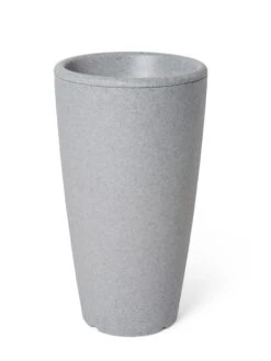 Solar Illuminated Planter Tall Granite, 32" -Gardeners 8600183 18724 tif