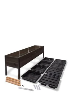 Self-Watering Eco-Stained Elevated Planter Box, 2' X 8' -Gardeners 8608967 4297 tif