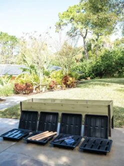 Self-Watering Eco-Stained Elevated Planter Box, 2' X 8' -Gardeners 8608968 8937 tif