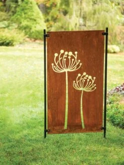 Queen Anne's Lace Corten Steel Screen -Gardeners 8609526 00526 tif