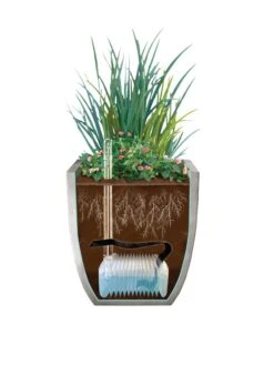 Self-Watering LavaStone® Modern Square -Gardeners 8610250 SWInsert art 8inSq tif 2