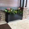 Nice Aluminum Trough Planter With Casters, 19" High 2 Nice Aluminum Trough Planter With Casters, 19" High -Gardeners 8612402 04V jpg