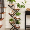 Crisscross Cascading Plant Stand With Copper Trays 2 Crisscross Cascading Plant Stand With Copper Trays -Gardeners 8612707 0079 crisscross cascading plant stand copper trays