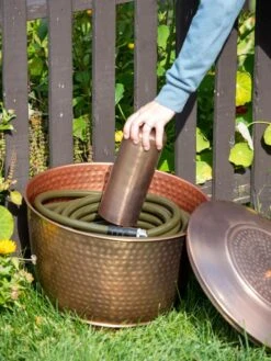 Hammered Copper Hose Pot With Lid 16 Hammered Copper Hose Pot With Lid -Gardeners 8613311 0019