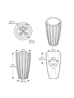 Sedona Tall Planter, 28" Height -Gardeners 8613525 10V 3 4